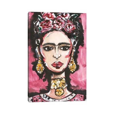 Frida Kahlo Portrait by Kahri - Wrapped Canvas Print - Image 0