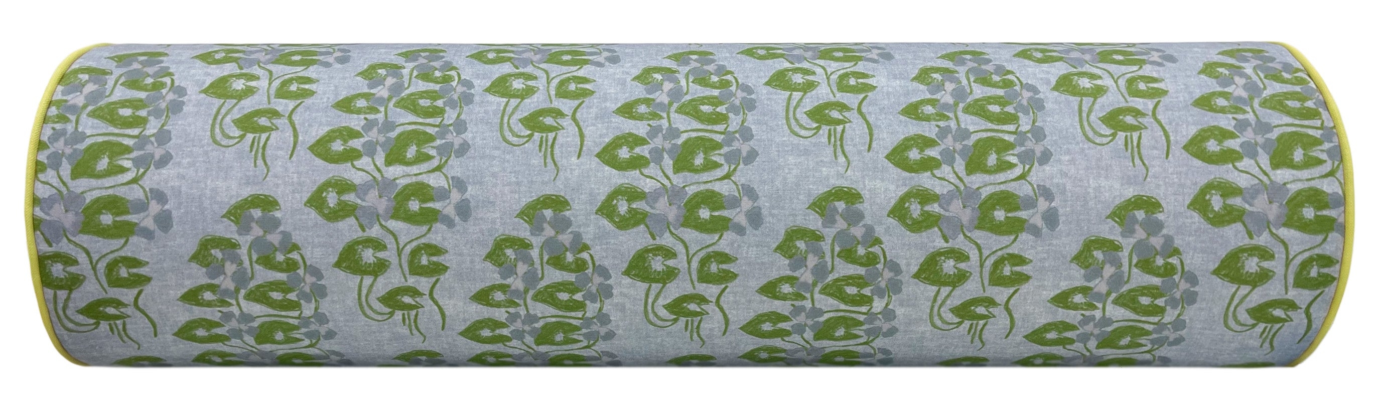 OCS X LDC | THE BOLSTER | LULIE WALLACE : WILLOW // MARINE BLUE + CLASSIC LINEN // CHARTREUSE CORDING - TWIN XL // 9" X 30" - Image 2