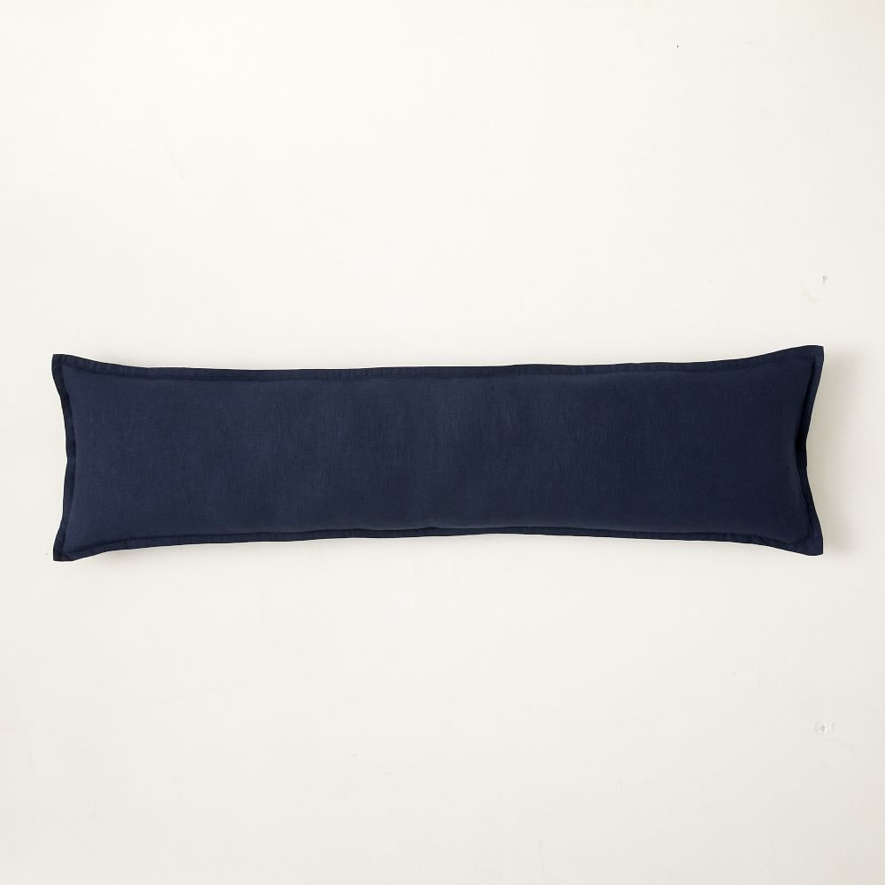 European Flax Linen Pillow Cover, 12"x46", Midnight - Image 0