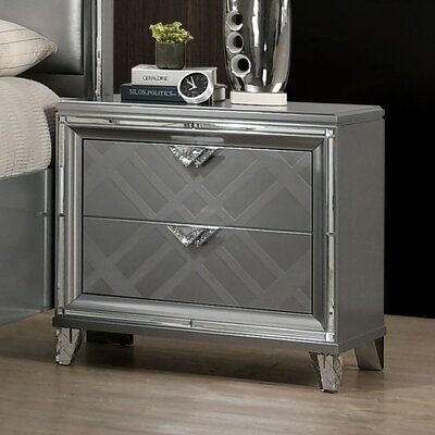 Mapps 2 - Drawer Nightstand in Silver - Image 0