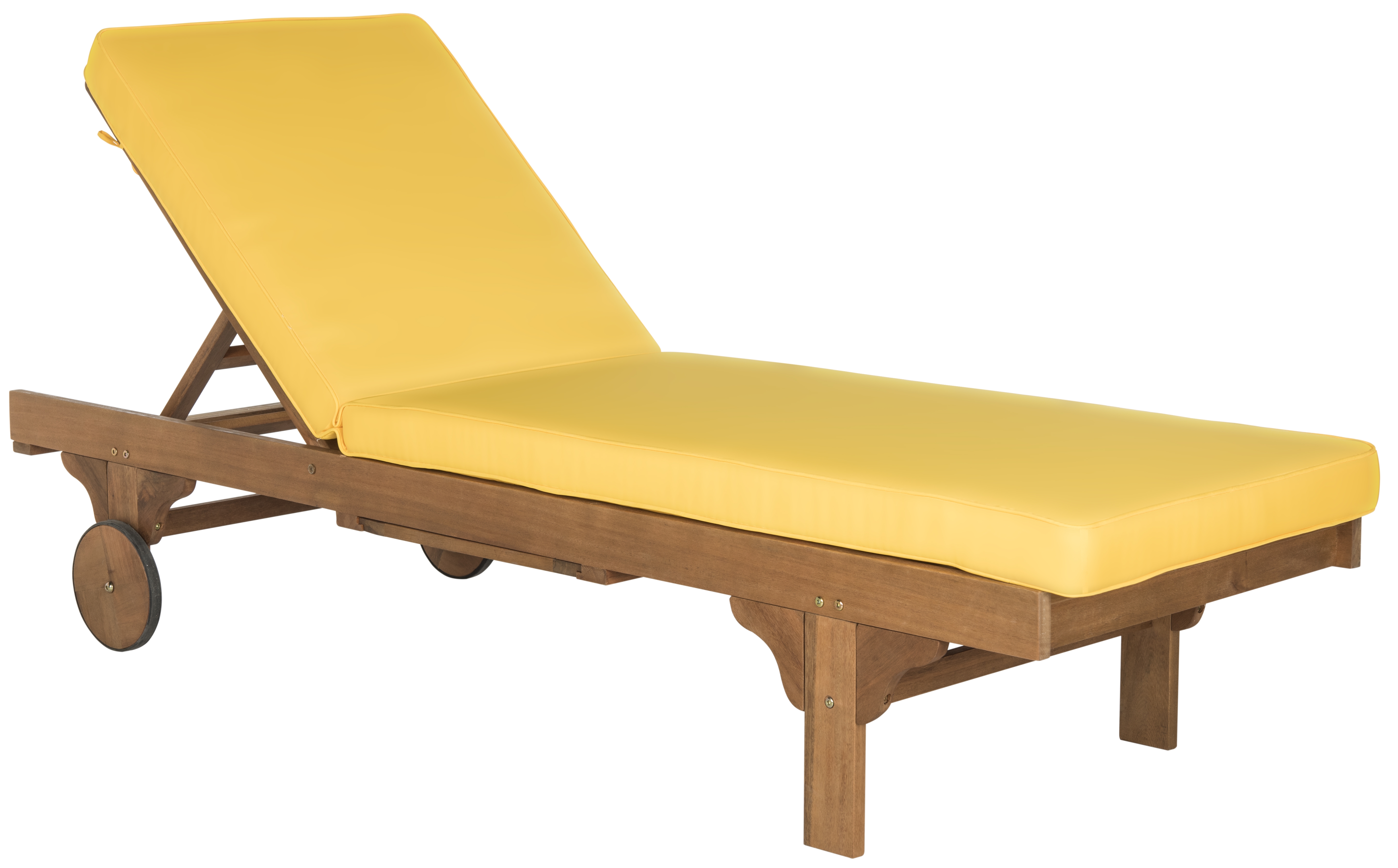 Newport Chaise Lounge Chair With Side Table - Natural/Yellow - Arlo Home - Image 1