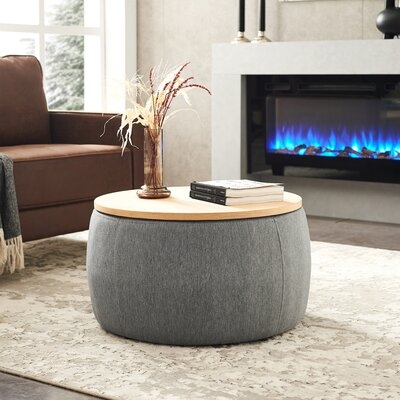 Round Storage Ottoman, End Table - Image 0