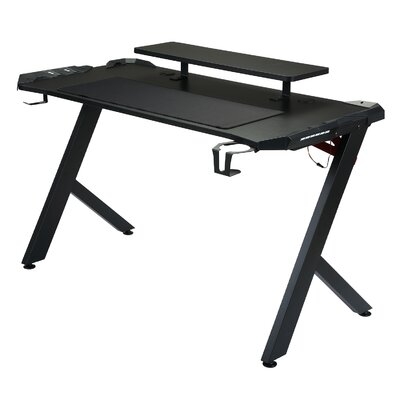 48 Gaming Desk With Monitor Shelf With Large Mouse Pad & R-shaped Legs" - Image 0