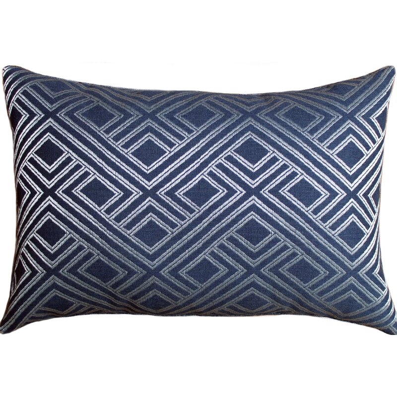 The Fabric Shoppe Sunbrella Metallic Weave Indoor / Outdoor Lumbar Pillow Color: Blue - Image 0