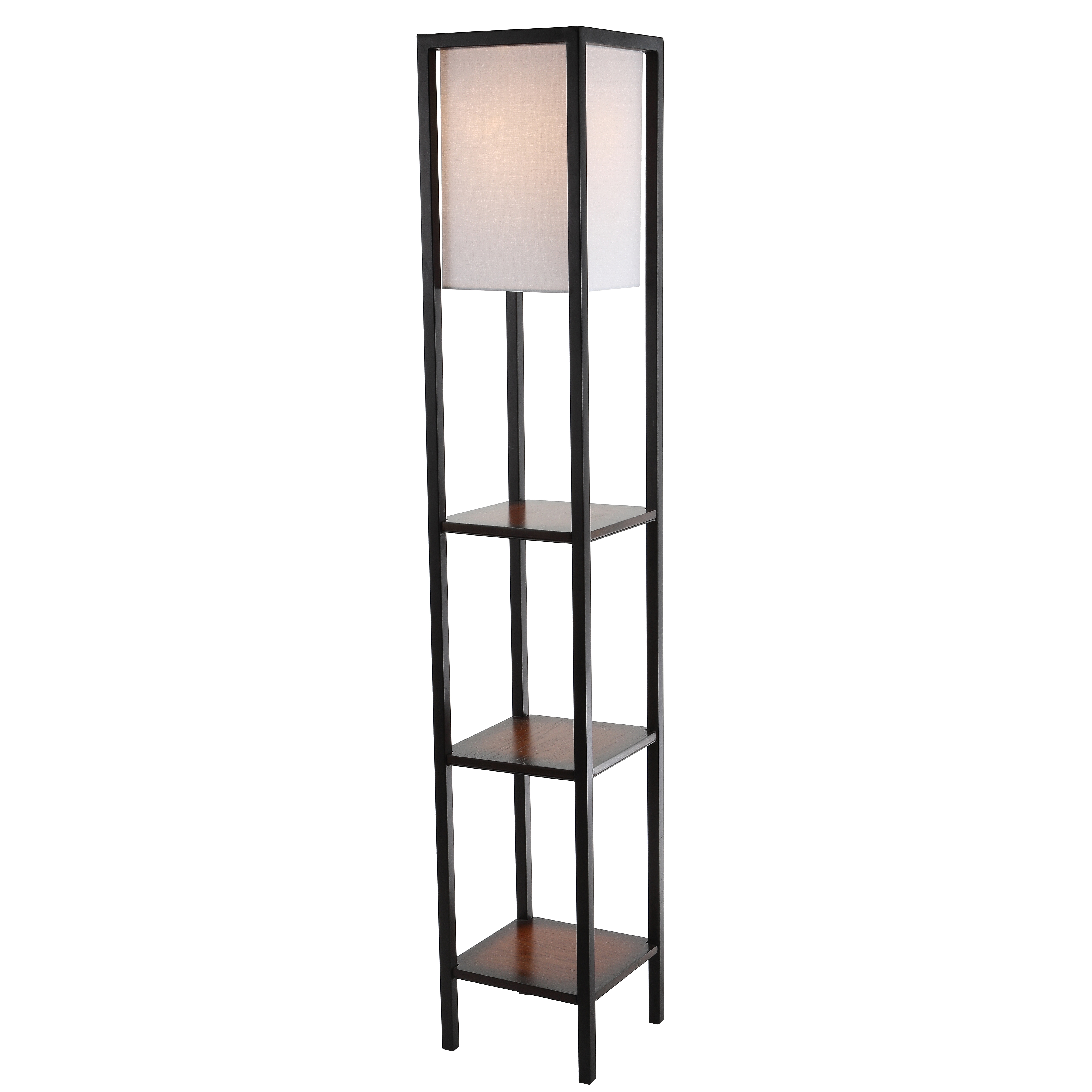 Rista Shelf Floor Lamp - Cherry/Black - Safavieh - Image 1