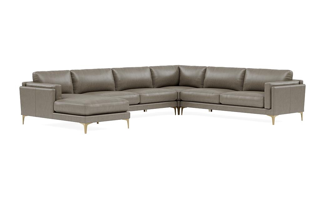 Gaby Leather Corner Sectional with Left Chaise - Image 1