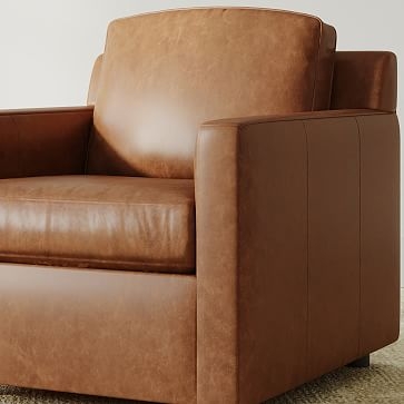 Marin Armchair, Down, Vegan Leather, Cinder, Concealed Support - Image 1