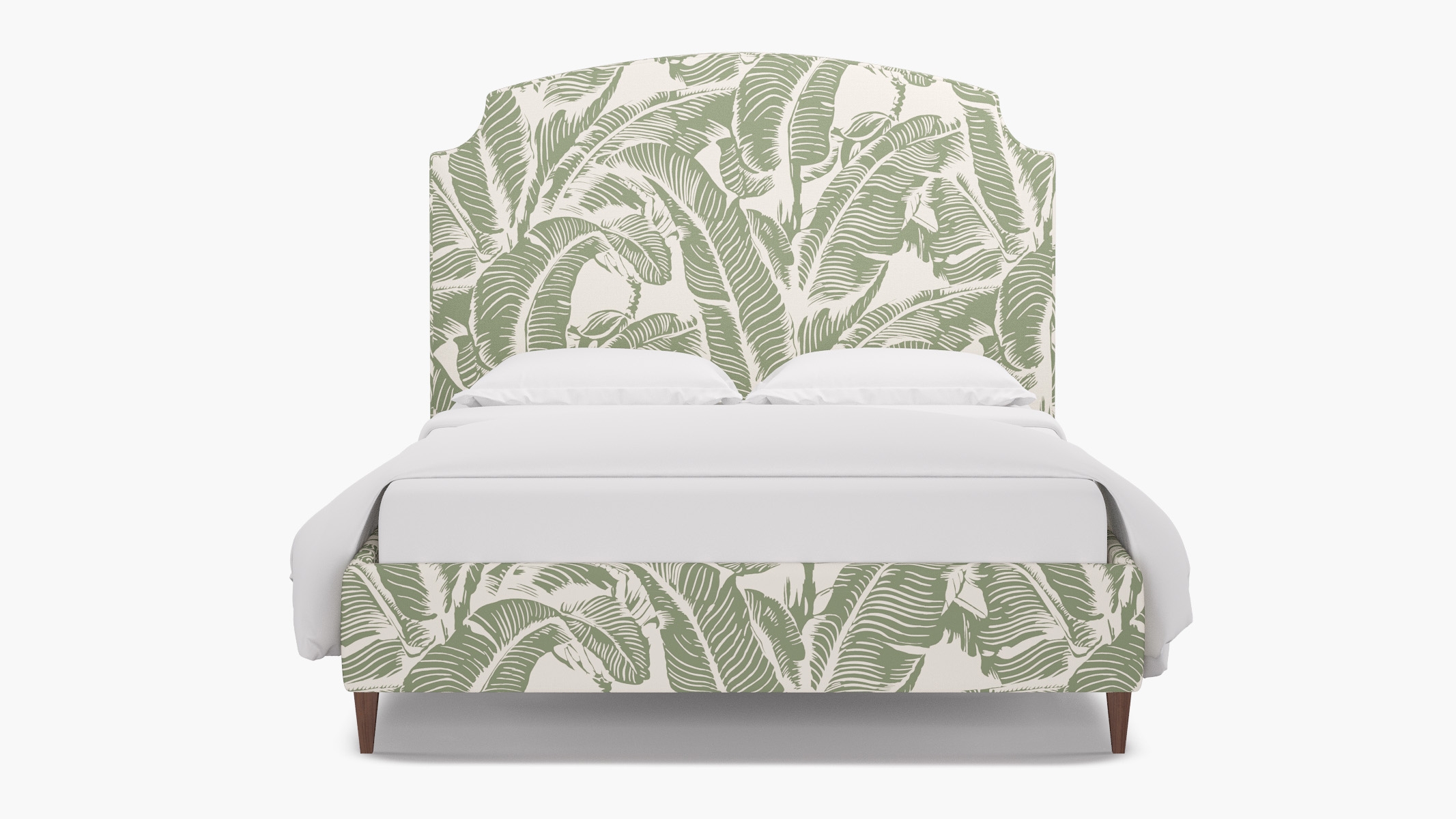 Cove Bed, Sage Martinique® Encore, Walnut Square Tapered Leg, King - Image 0