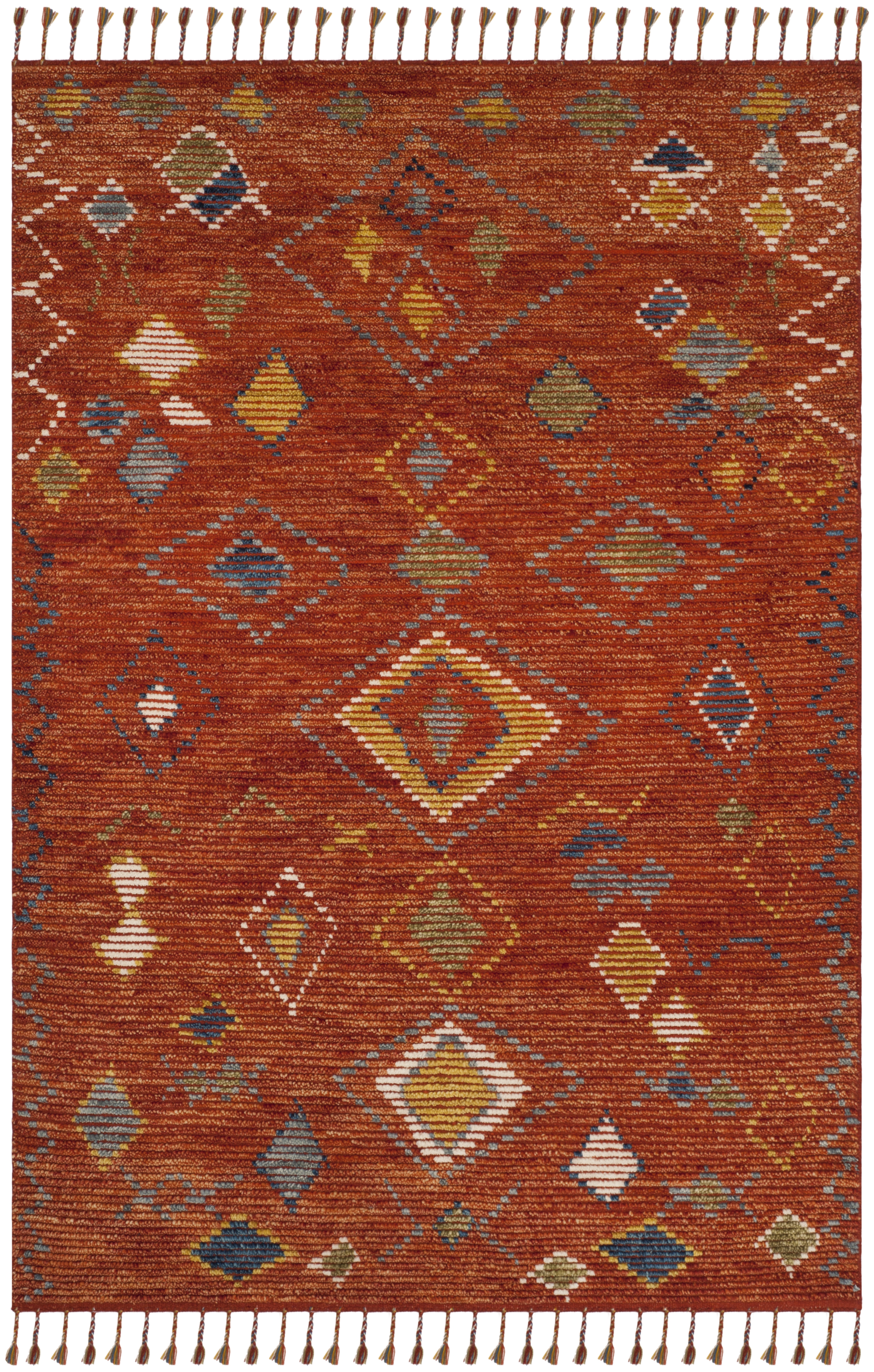 Arlo Home Hand Knotted Area Rug, KNY545A, Red/Multi,  6' X 9' - Image 0