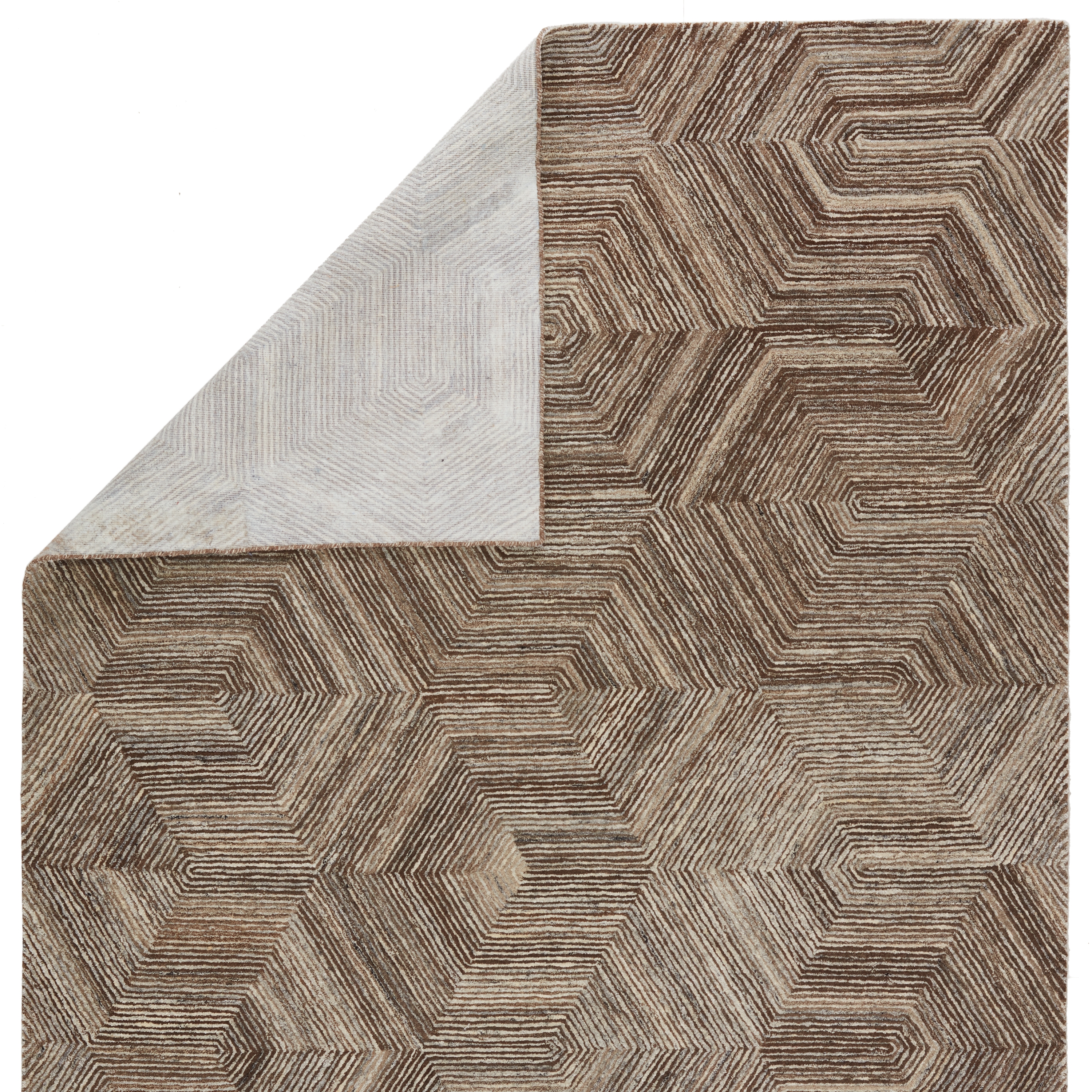 Verde Home by Rome Handmade Geometric Brown/ Light Gray Area Rug (10'X14') - Image 2