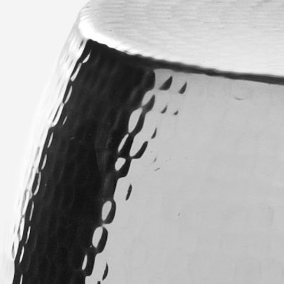 Odin Round Hammered Stool - Silver - Safavieh - Image 2