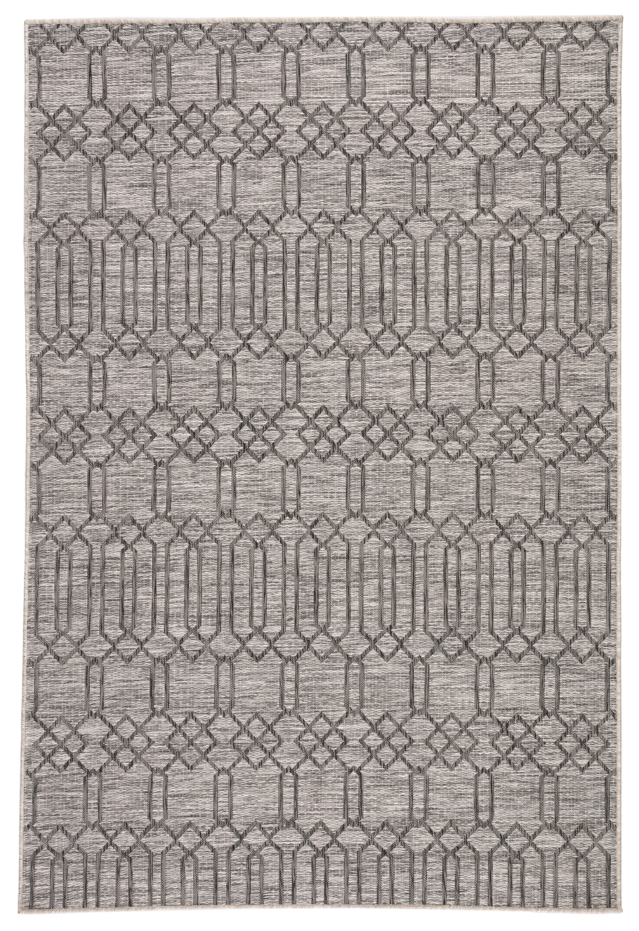 Nikki Chu by Calcutta Indoor/ Outdoor Geometric Gray Area Rug (7'11"X10') - Image 0