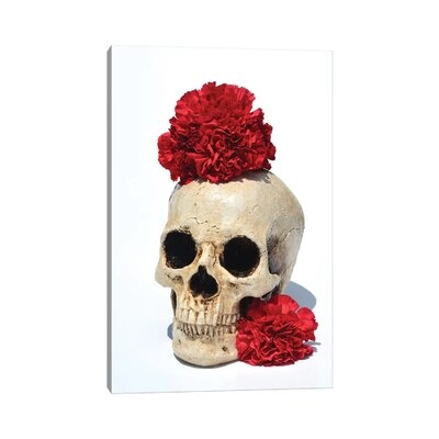 Skull & Carnations by Jonathan Brooks - Wrapped Canvas Gallery-Wrapped Canvas Giclée - Image 0