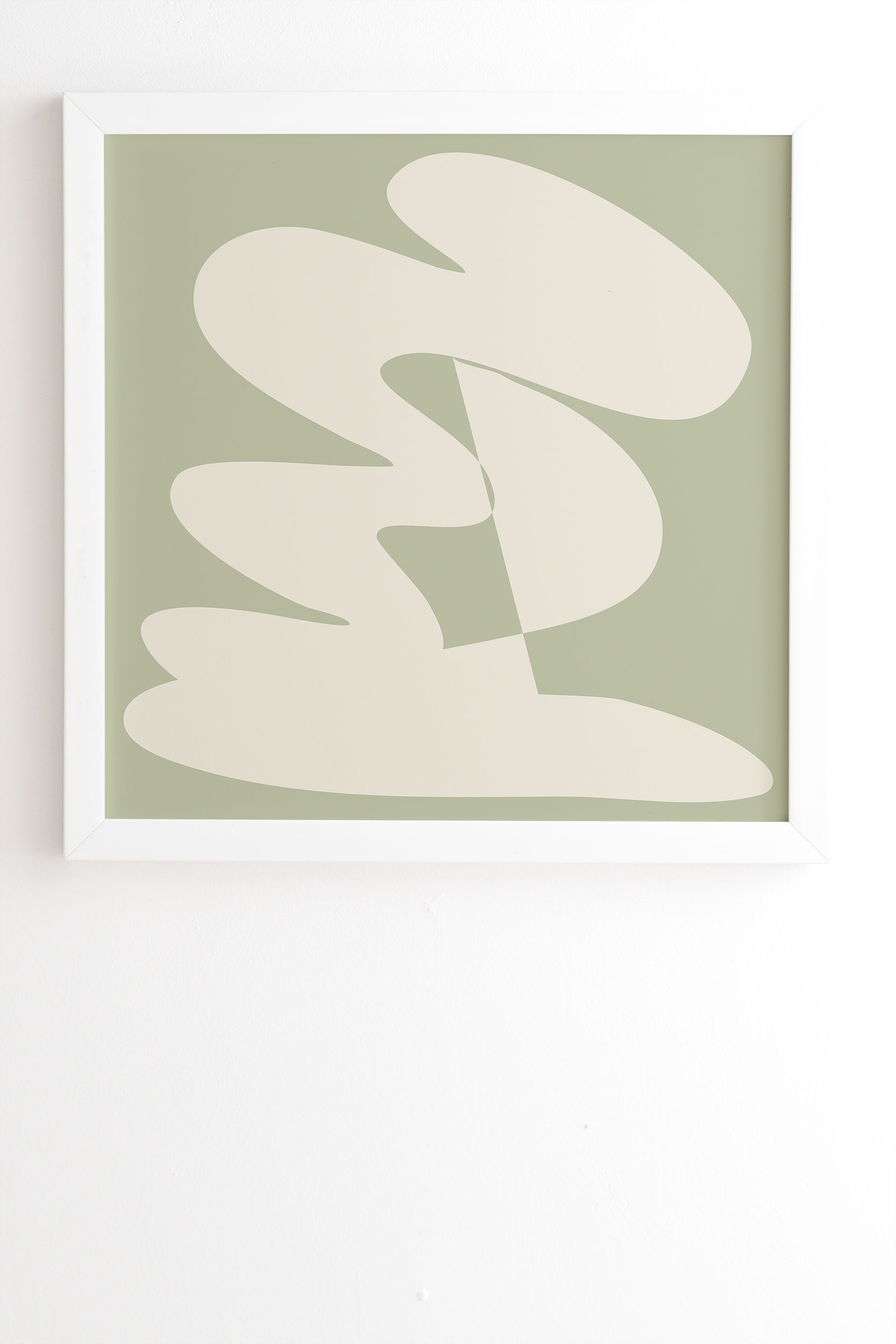 Minimalist Modern Abstract Exp by June Journal - Framed Wall Art Basic White 14" x 16.5" - Image 1