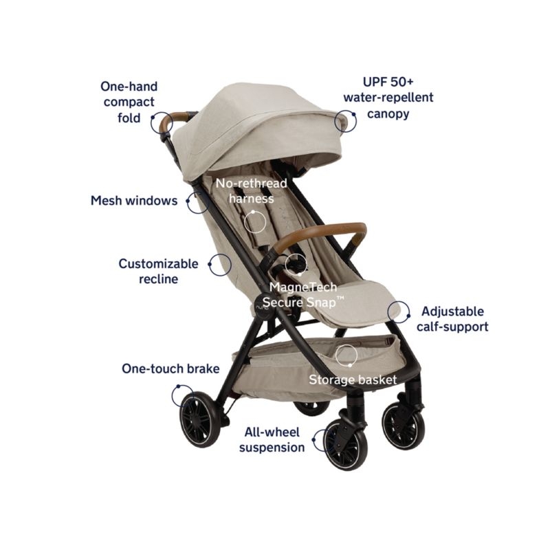 Nuna ® TRVL ™ Hazelwood Light Brown Compact Travel Baby Stroller - Image 6