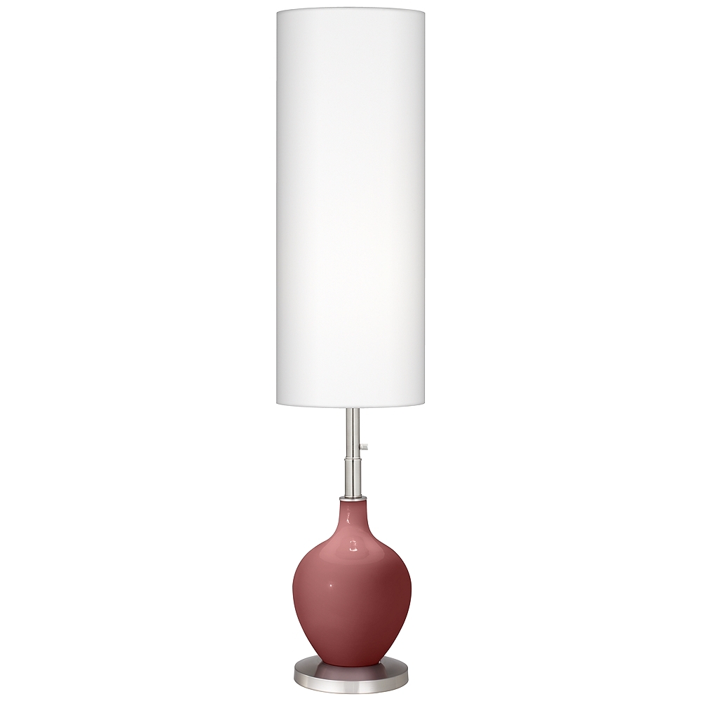 Color Plus Ovo 60" High Toile Red Floor Lamp - Image 0