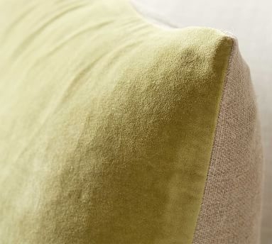 Velvet w/ Linen Pillow Cover, 20", Bordeaux - Image 4