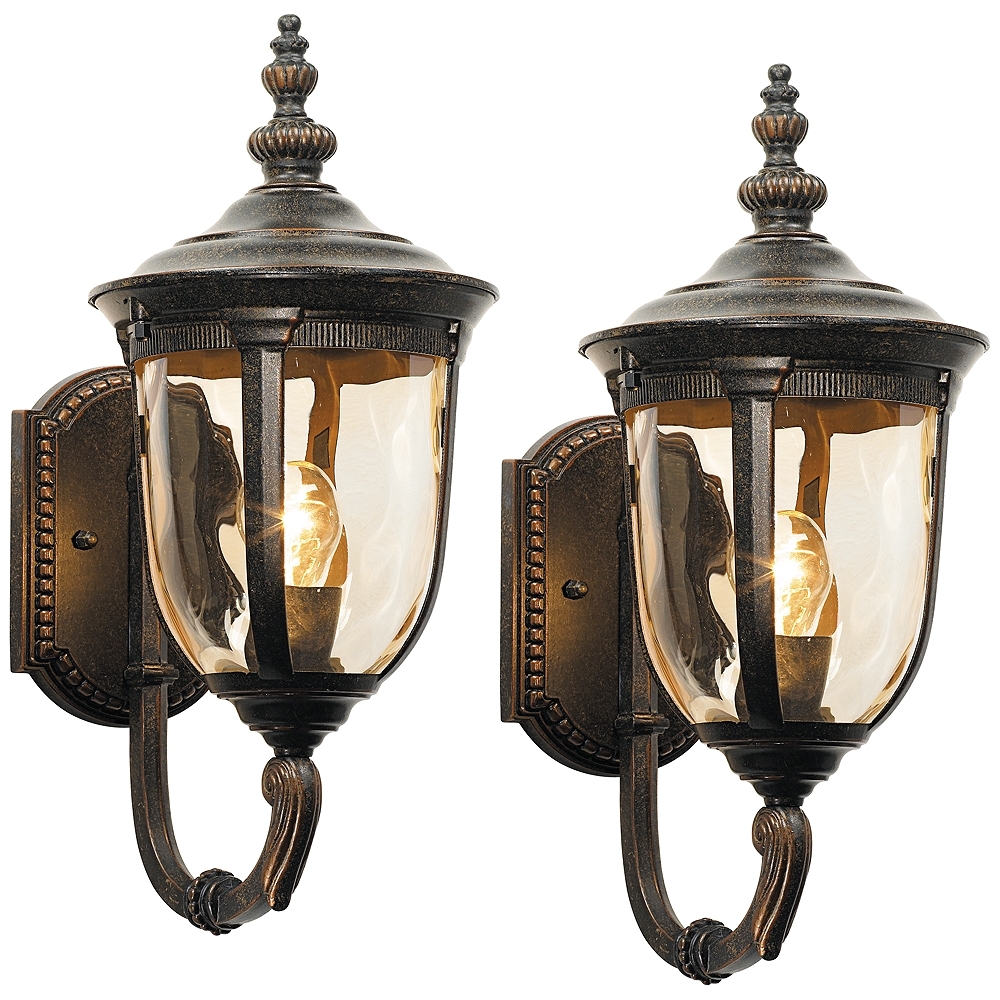 Bellagio 16 1/2" High Bronze Upbridge Arm Outdoor Wall Light Set of 2 - Image 0