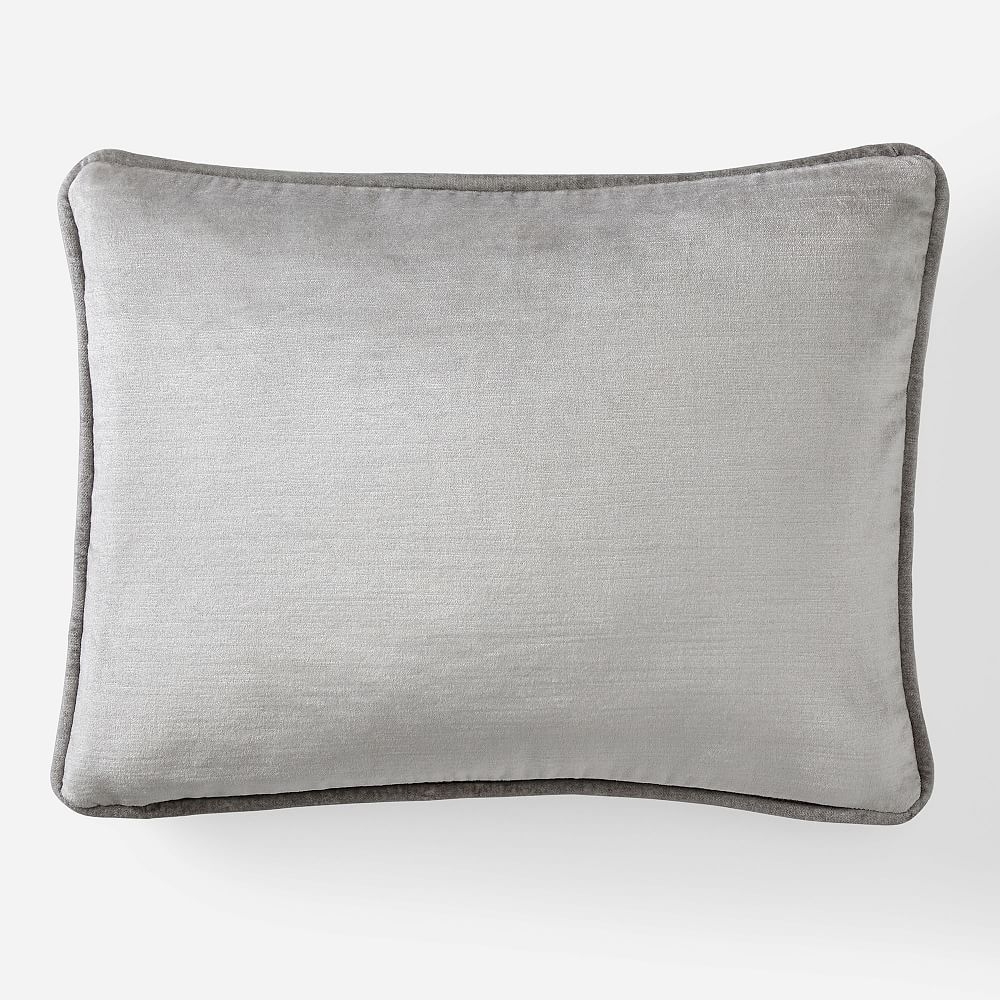 Sweet Velvet Pillow Cover, 12x16", Light Grey - Image 0