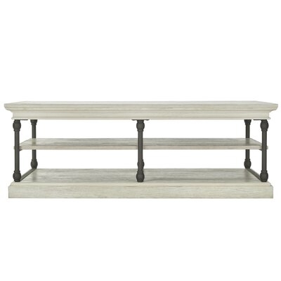 Kyler Floor Shelf Coffee Table with Storage, Antique White - Image 0