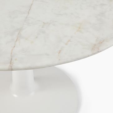 Liv Marble Round Dining Table, White Marble, White - Image 1