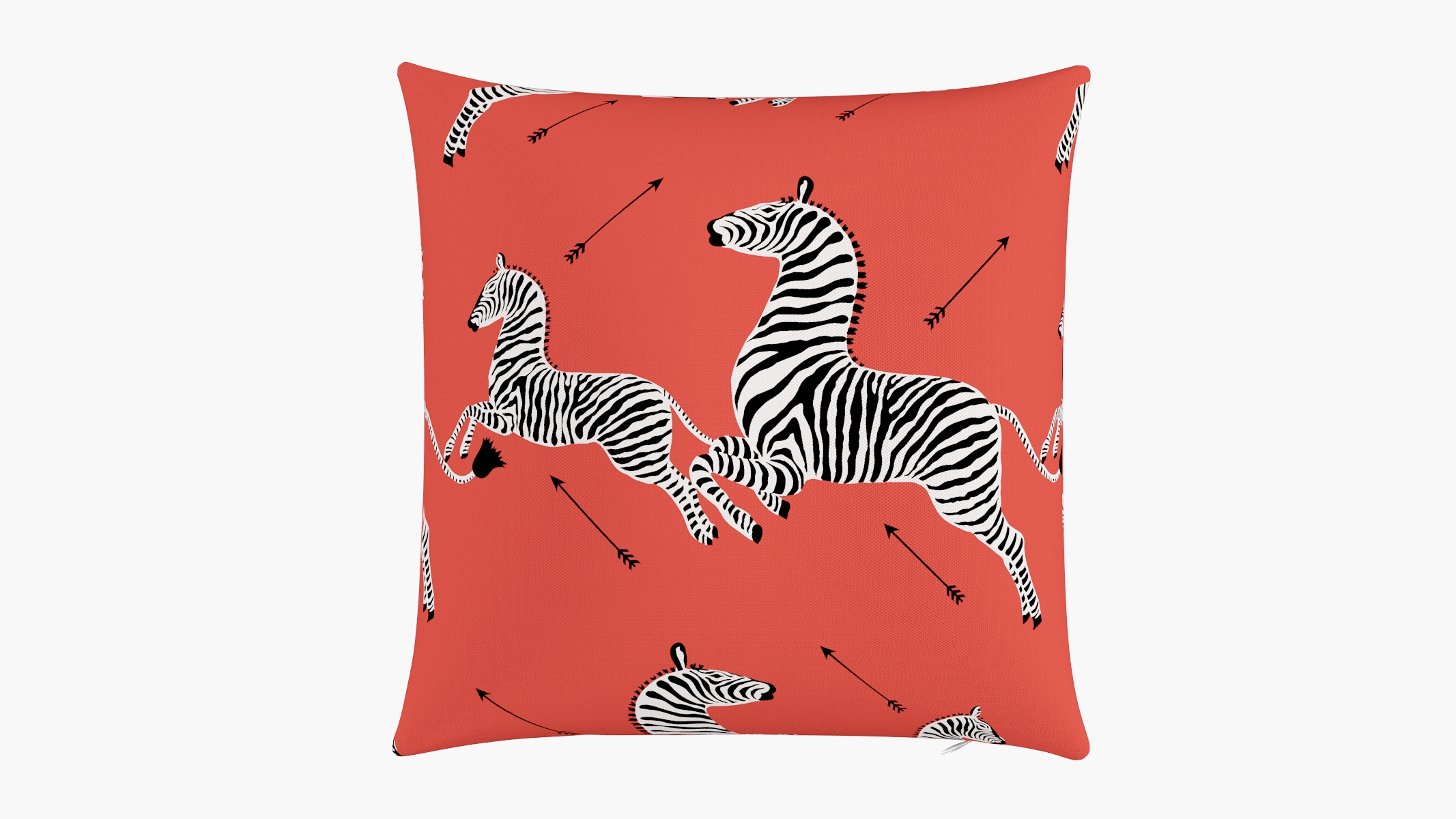 Throw Pillow 20", Coral Zebra, 20" x 20" - Image 0