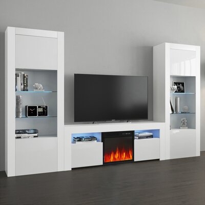 Earle Entertainment Center for TVs up to 65 inches with Electric Fireplace Included - Image 0