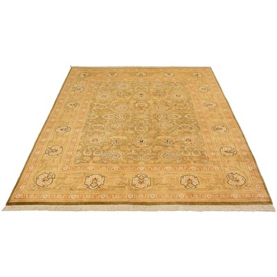 One-of-a-Kind Penright Hand-Knotted 2010s Ushak Yellow 8' x 10' Wool Area Rug - Image 0