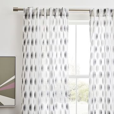 Sheer Shaded Dot Jacquard Curtain, Storm Gray, 48"x96" - Image 3