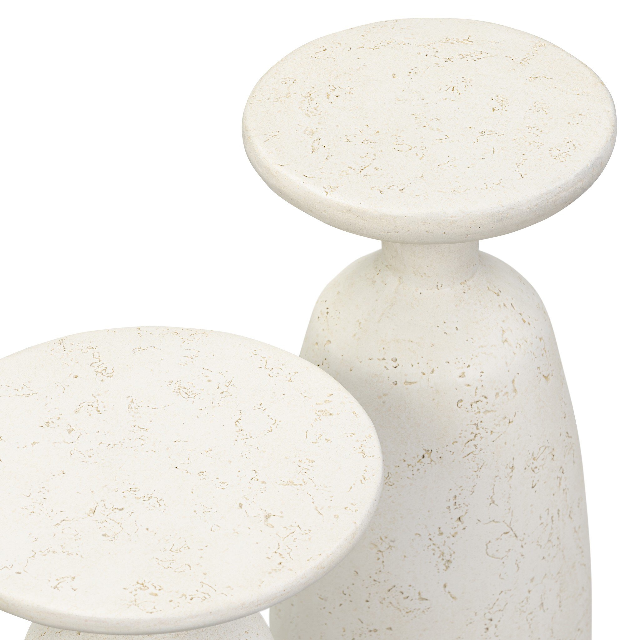 Ramara Outdoor Nesting End Tables - Aged White Concrete - Image 5