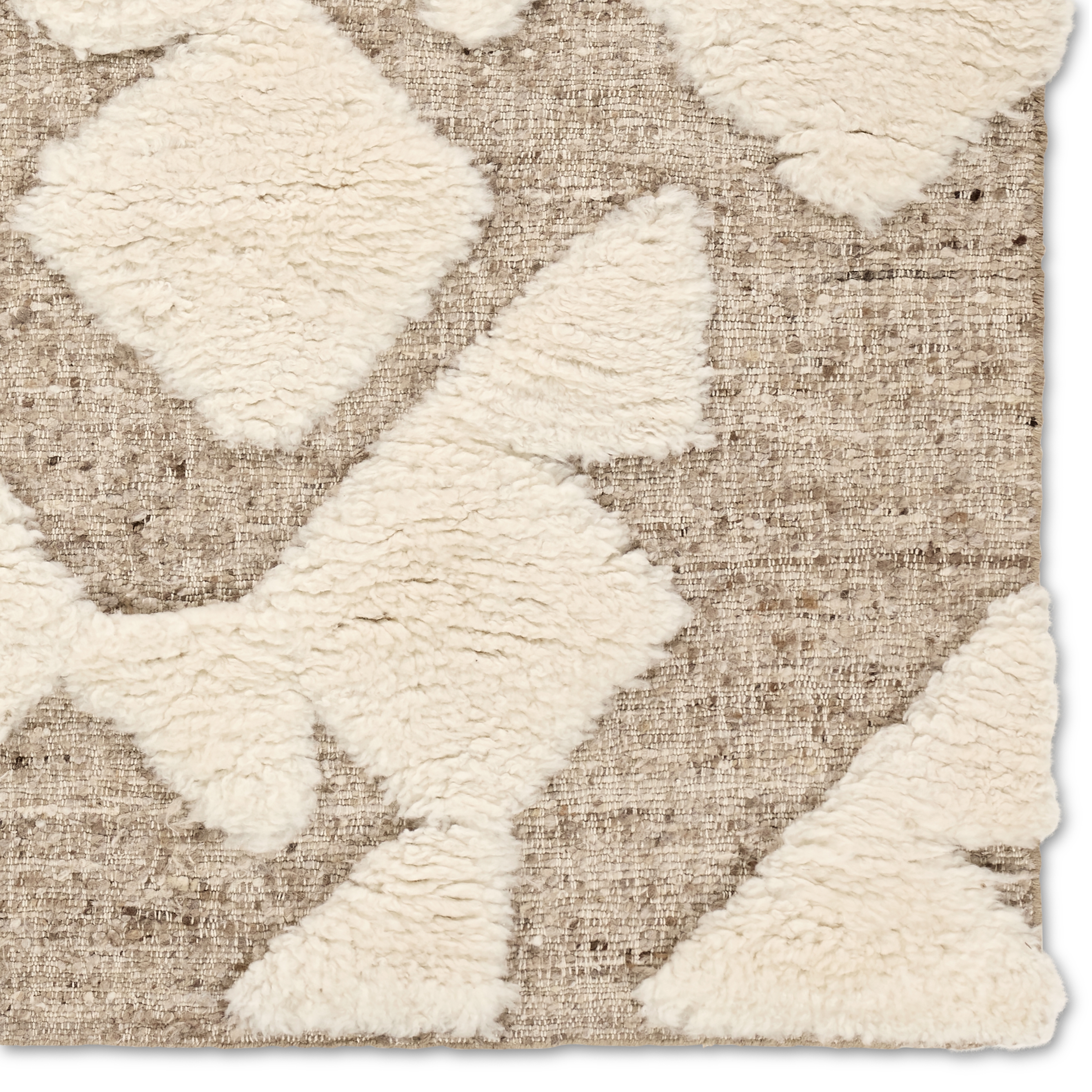 Michael Habachy By Giza GAM02 Handmade Geometric Tan and White Area Rug (8'x10') - Image 3