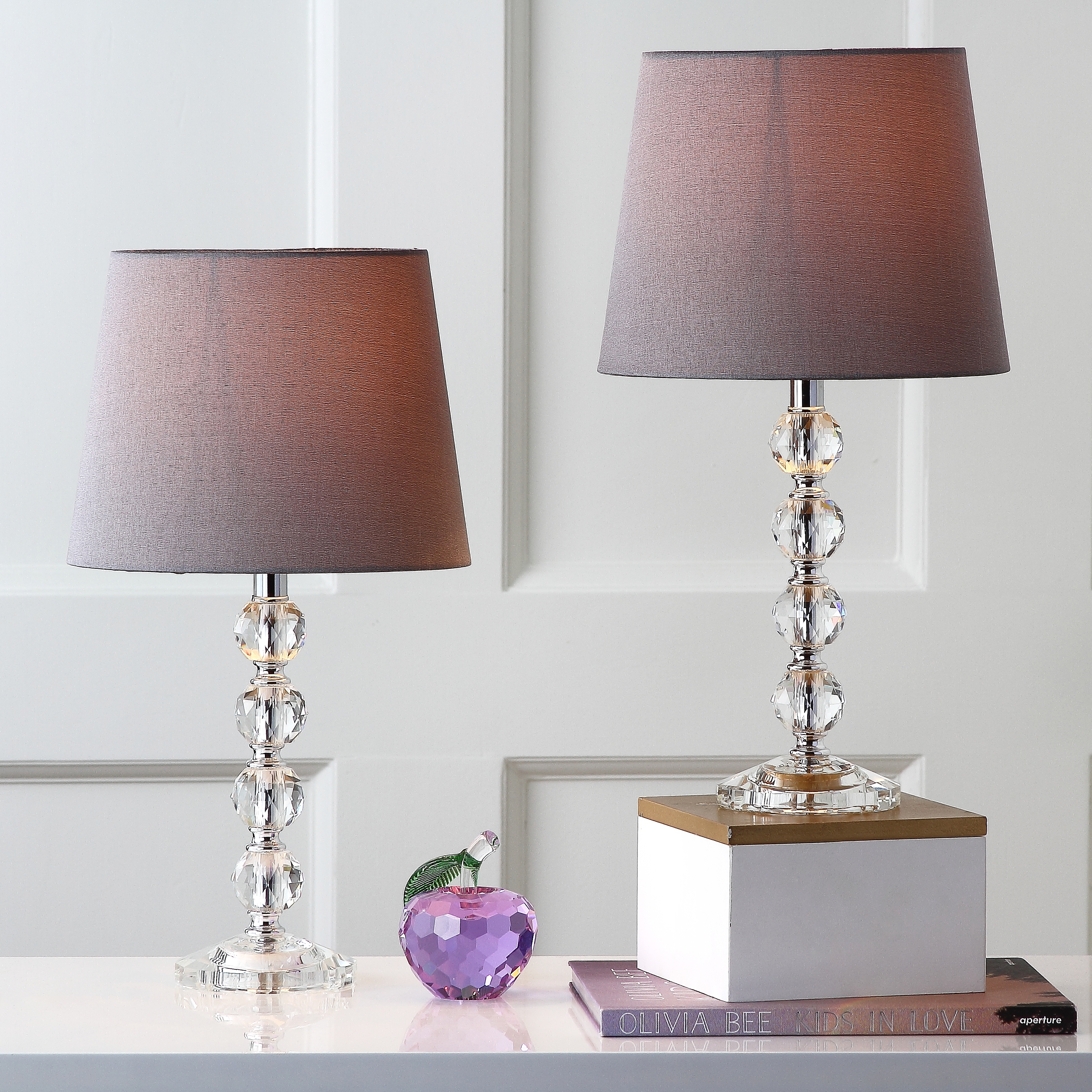 Nola Stacked Crystal Ball Lamp - Clear/Grey - Safavieh - Image 3