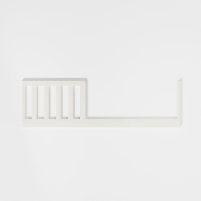 Opie Linen White Wood Toddler Bed Rail - Image 0