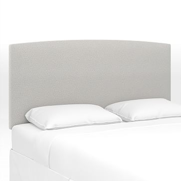 Curved Upholstered Headboard, King, Chenille Tweed, Frost Gray - Image 0