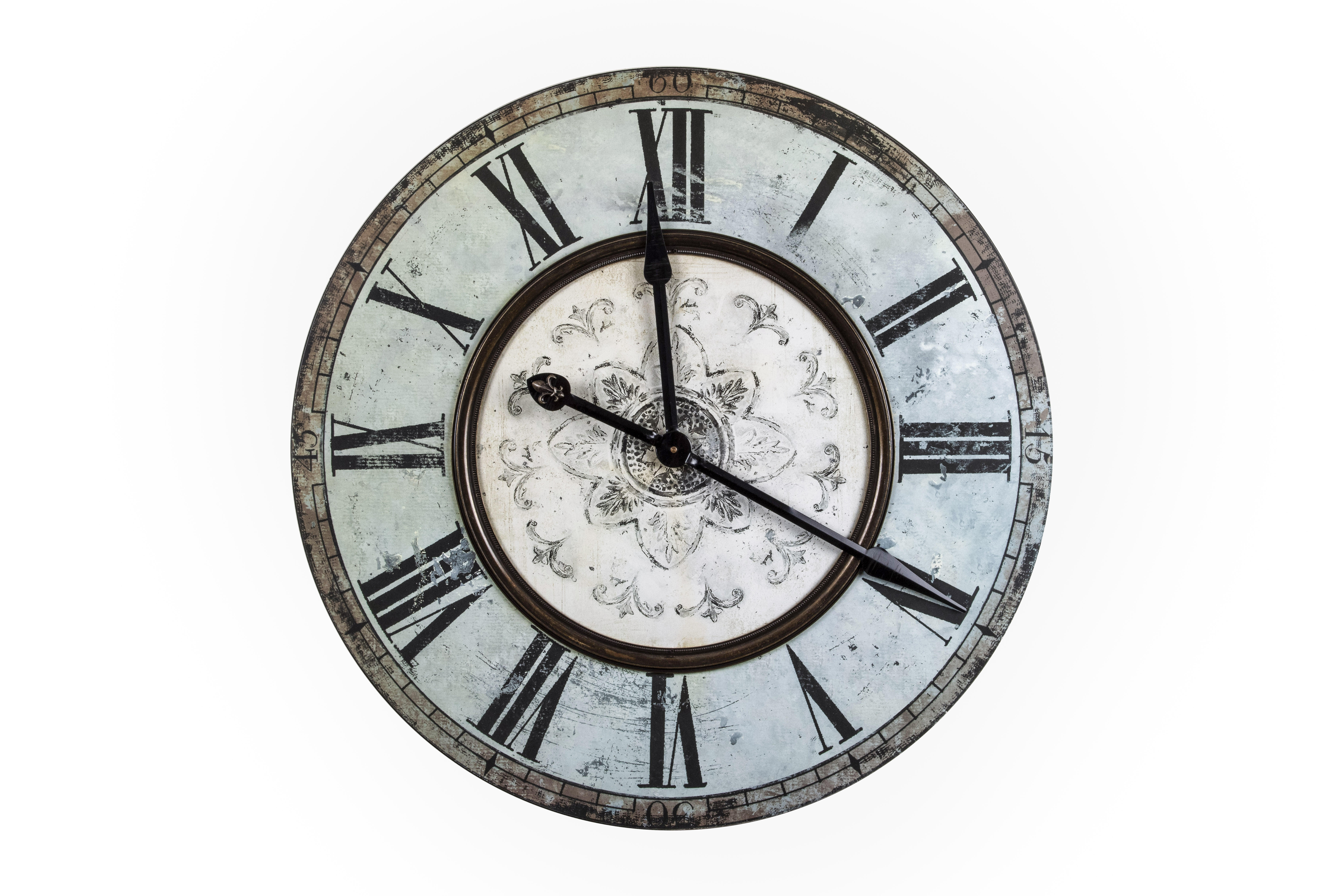 Distressed Mint Green Wood Wall Clock - Image 0