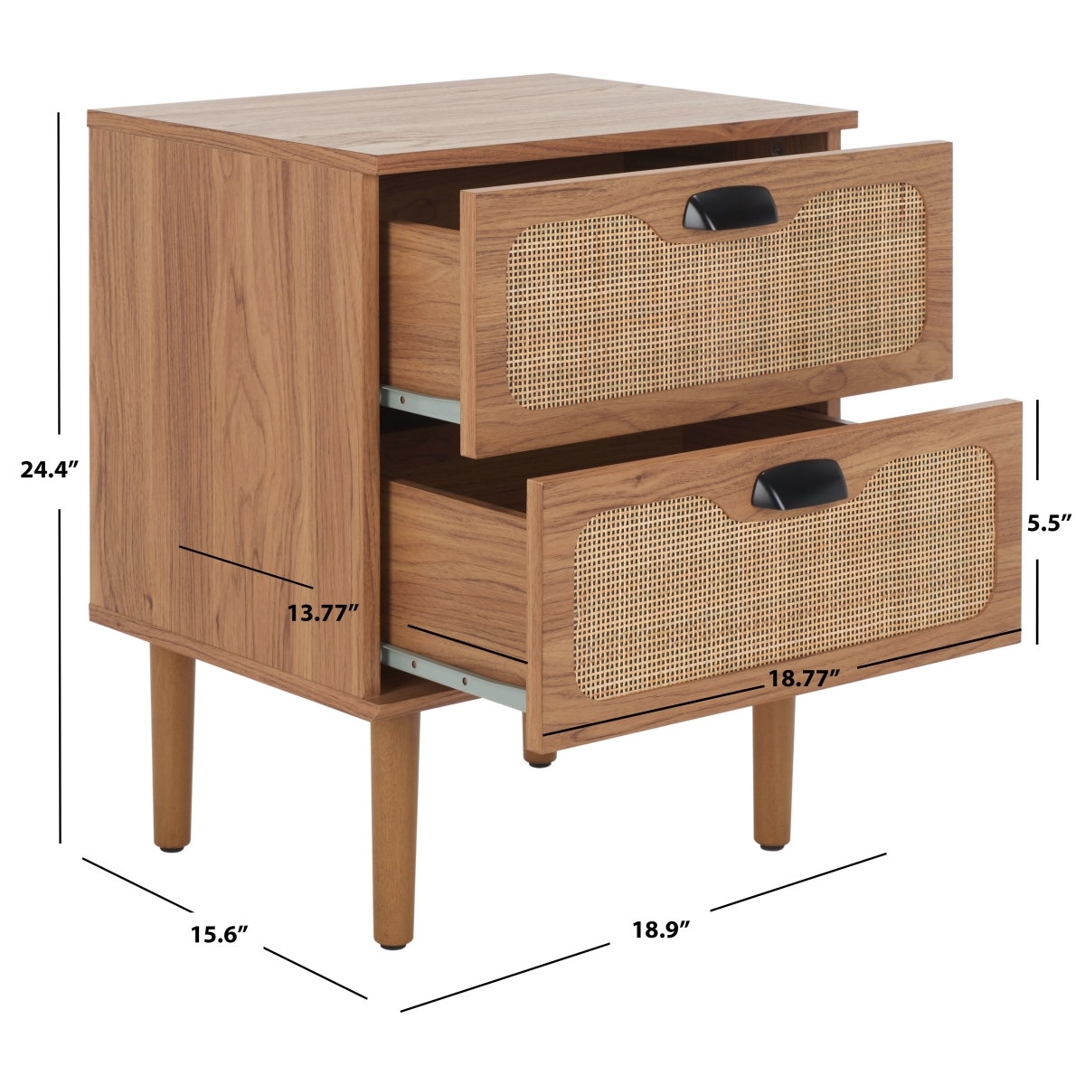 Irelia 2 Drawer Nightstand - Oak / Natural - Safavieh - Image 9
