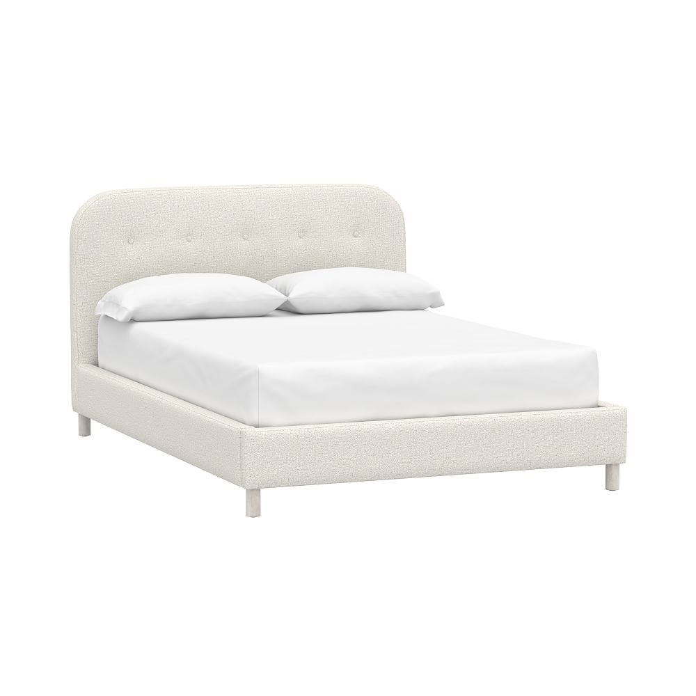 Miller Tufted Platform Upholstered Bed, Full, Tweed Ivory - Image 0