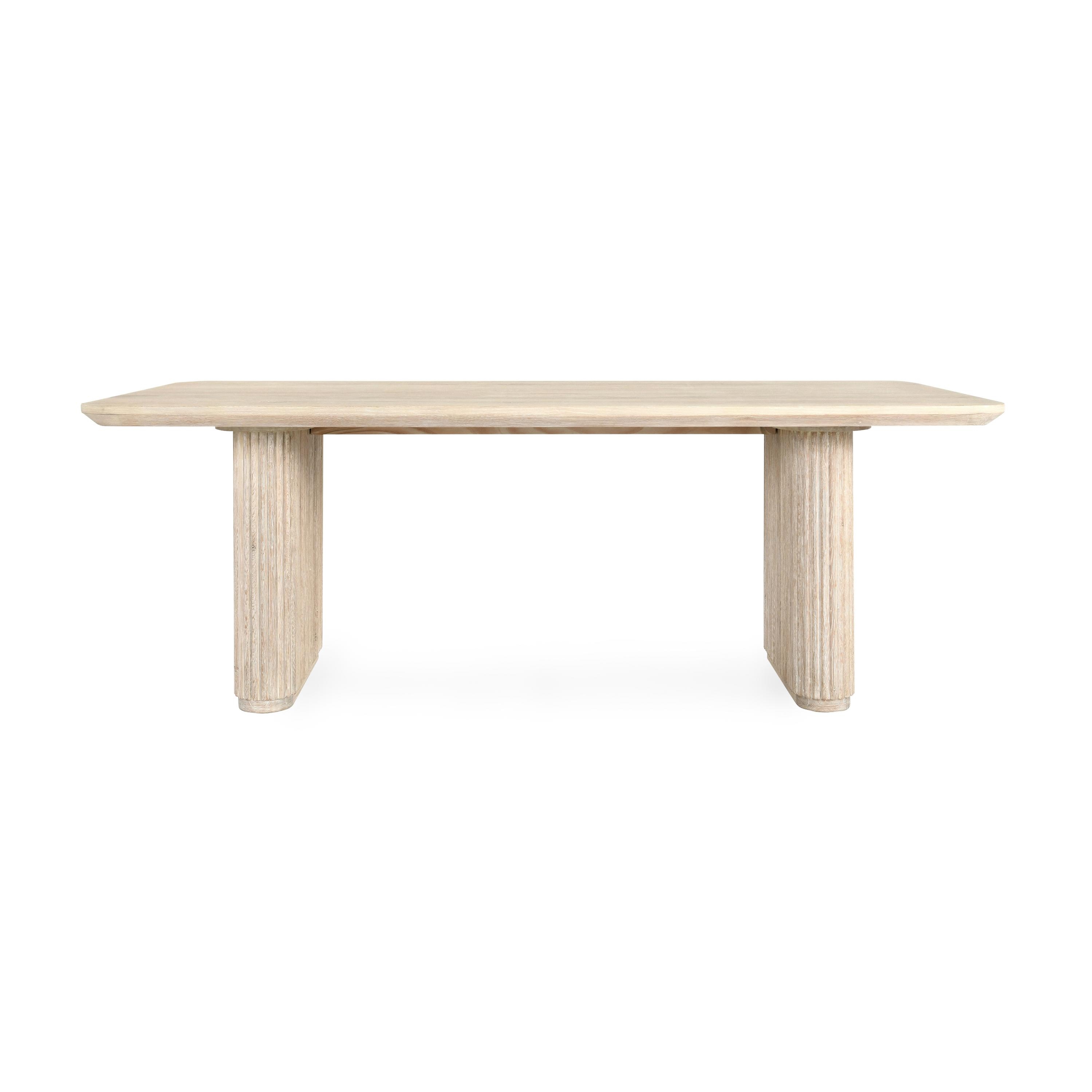 Vander Oak Wood 84" Dining Table Cream Washed - Image 1