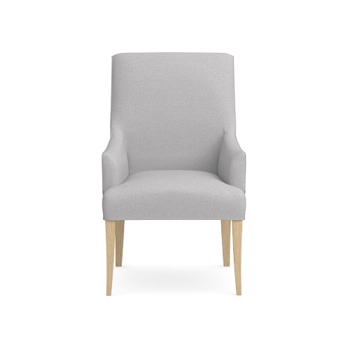 Belvedere Armchair, Standard Cushion, Perennials Performance Basketweave, Fog, Natural Leg - Image 0