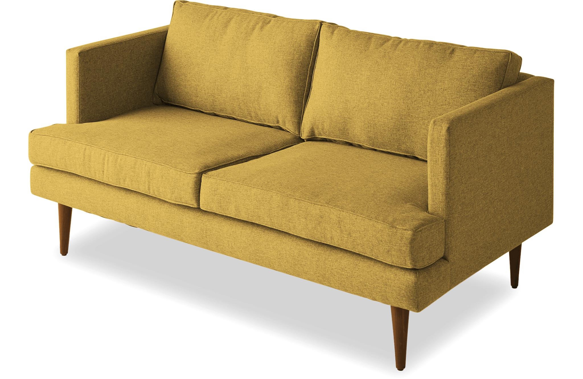 Yellow Preston Mid Century Modern 68" Sofa - Bentley Daisey - Mocha - Image 4