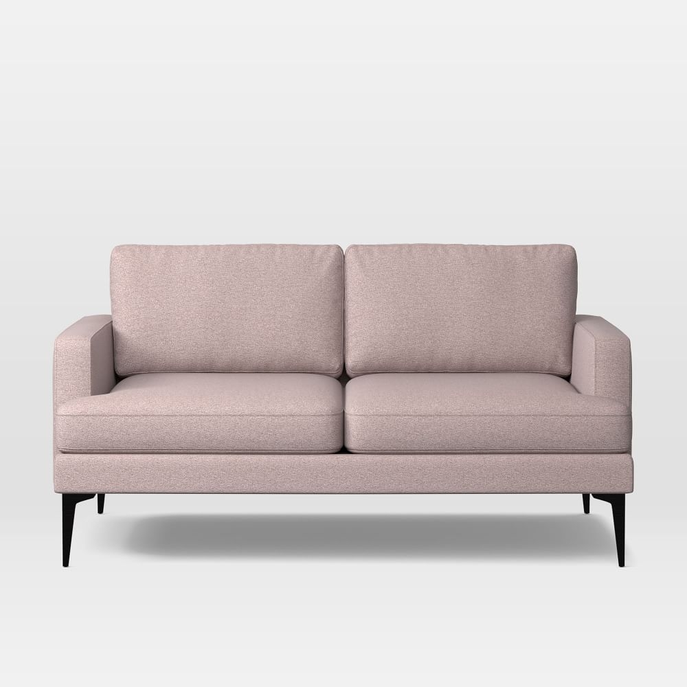 Andes 60" Multi-Seat Sofa, Standard Depth, Distressed Velvet, Mauve, Dark Pewter - Image 0