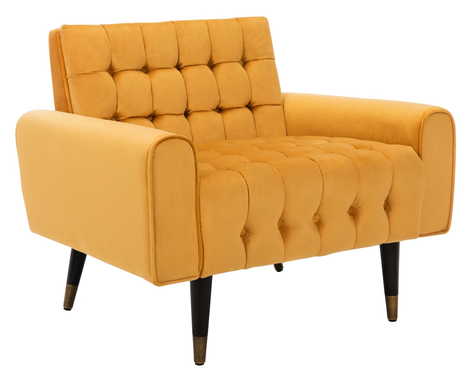 Amaris Tufted Accent Chair - Marigold / Black - Safavieh - Image 5