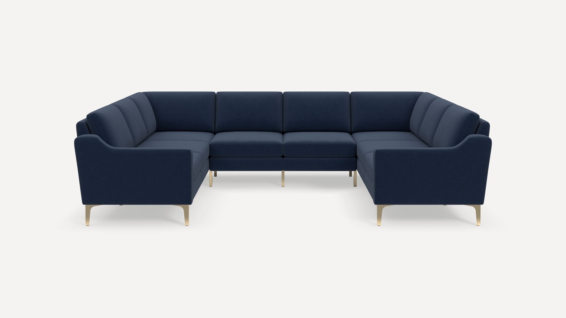 Nomad 8-Seat U Sectional - Navy Blue - Performance Flatweave / Brass - Metal / Slope - Image 0