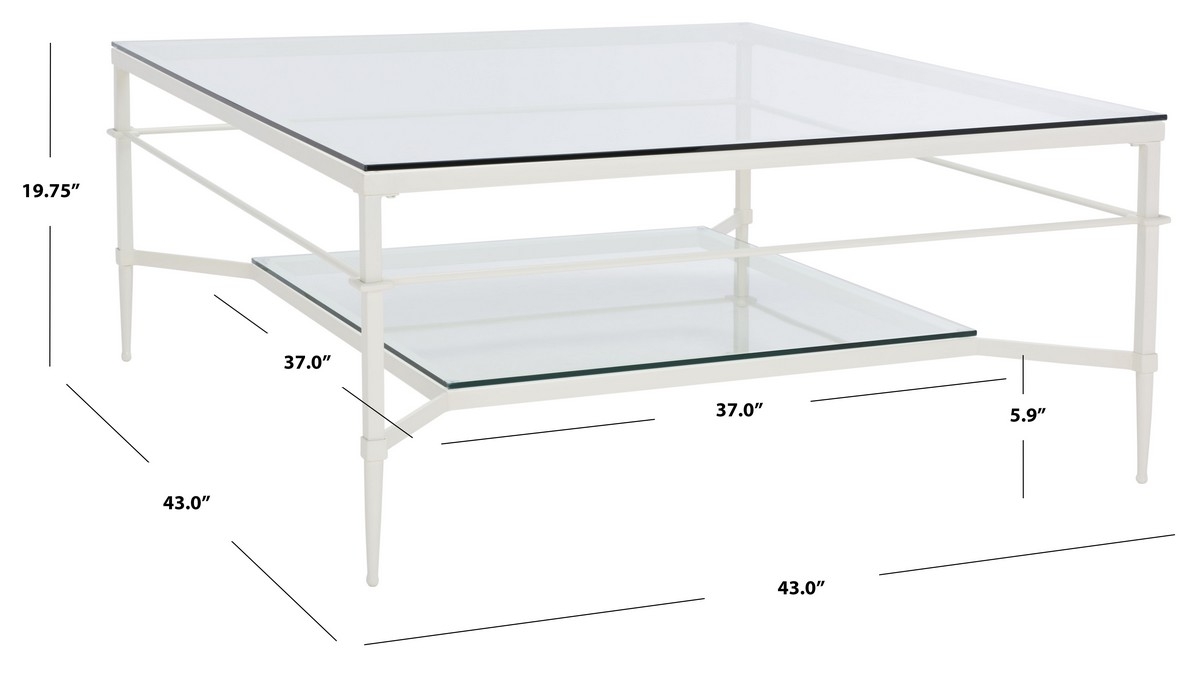 Mieka Cocktail Table - White - Safavieh - Image 6