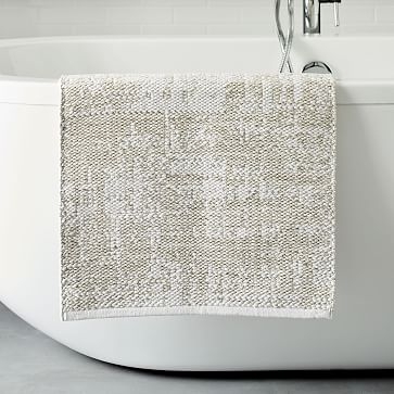 Organic Distressed Texture Bath Mat, White, 20"x34" - Image 0