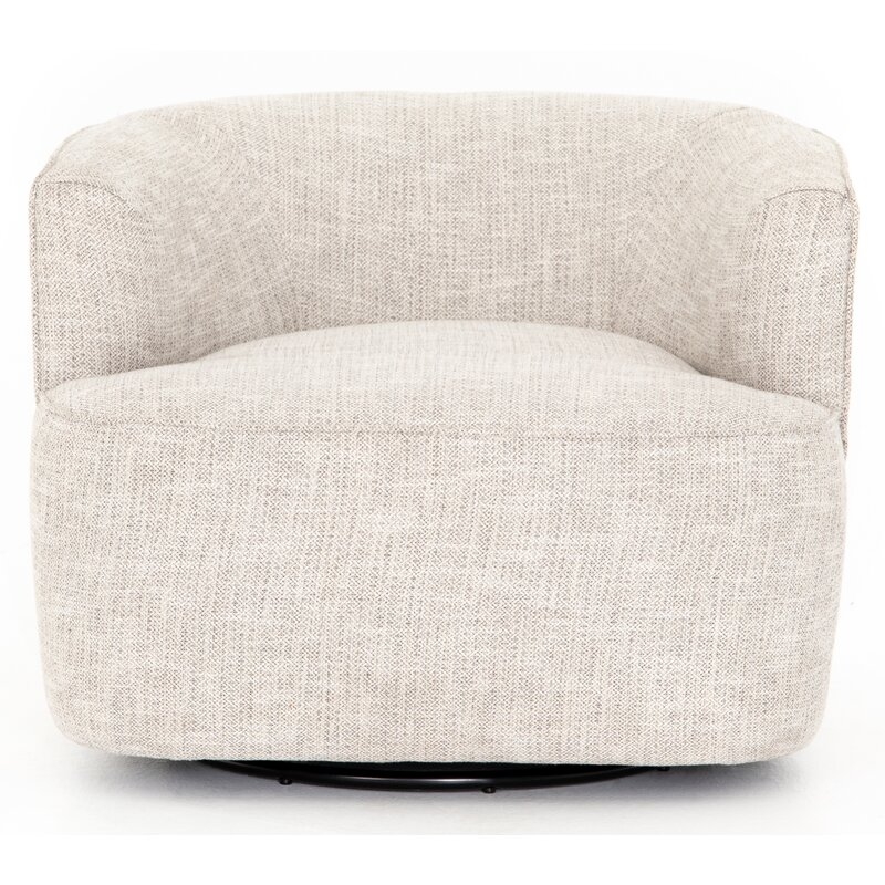 Four Hands Ollis Mila Swivel Barrel Chair Upholstery Color: Brazos Dove RESTOCK Late May 2022 - Image 0