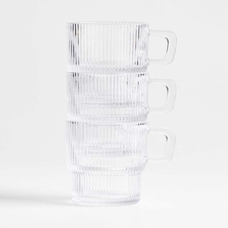 Atwell 10-oz. Stackable Ribbed Glass Mug - Image 2