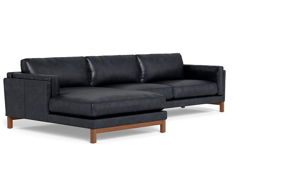 Gaby Leather 3-Seat Left Chaise Sectional - Image 1