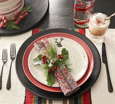 Rustic Reindeer Stoneware Salad Plates, Set of 4 - Image 2