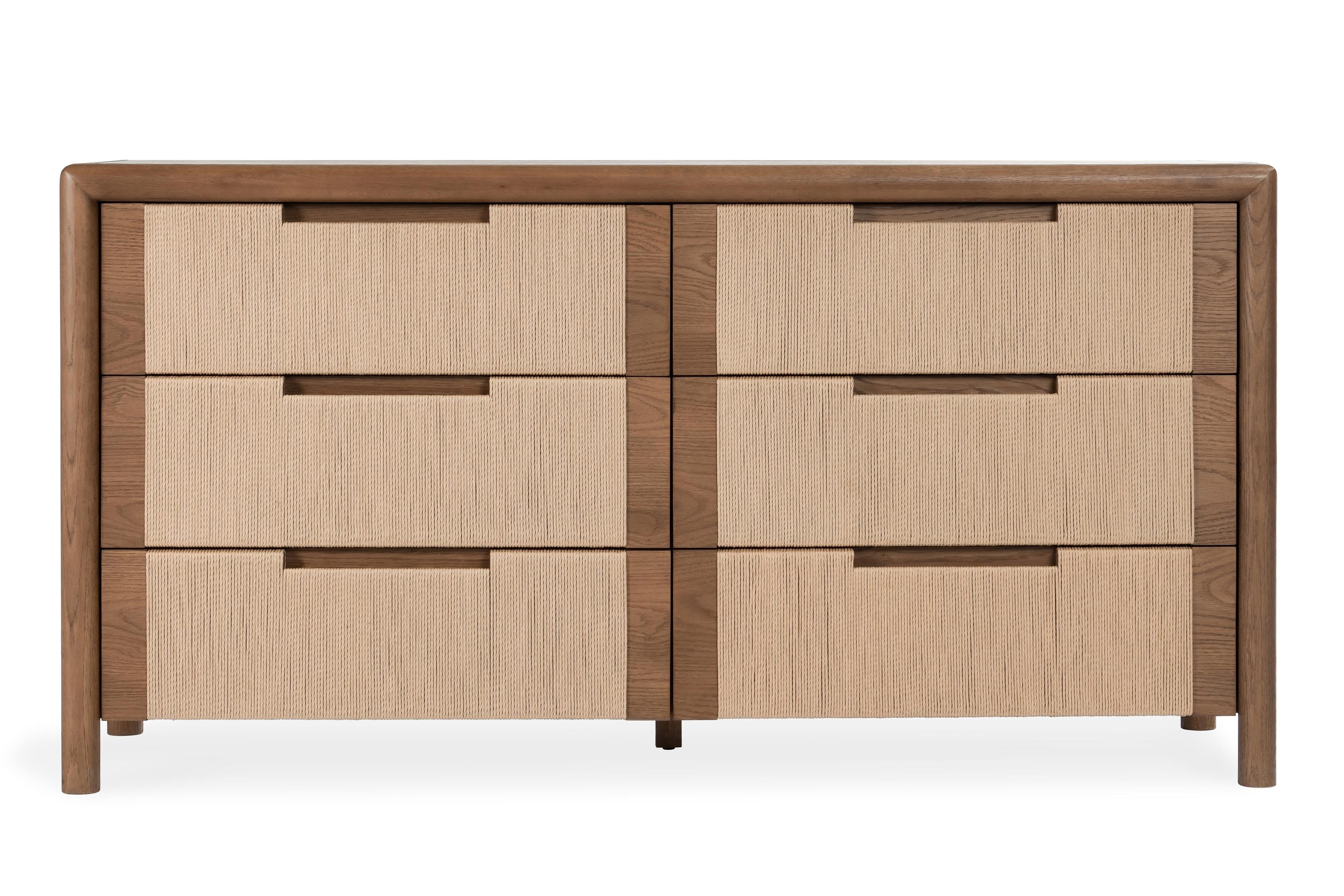 Corda Oak Wood 6Dwr Dresser Brown/Natural - Image 1